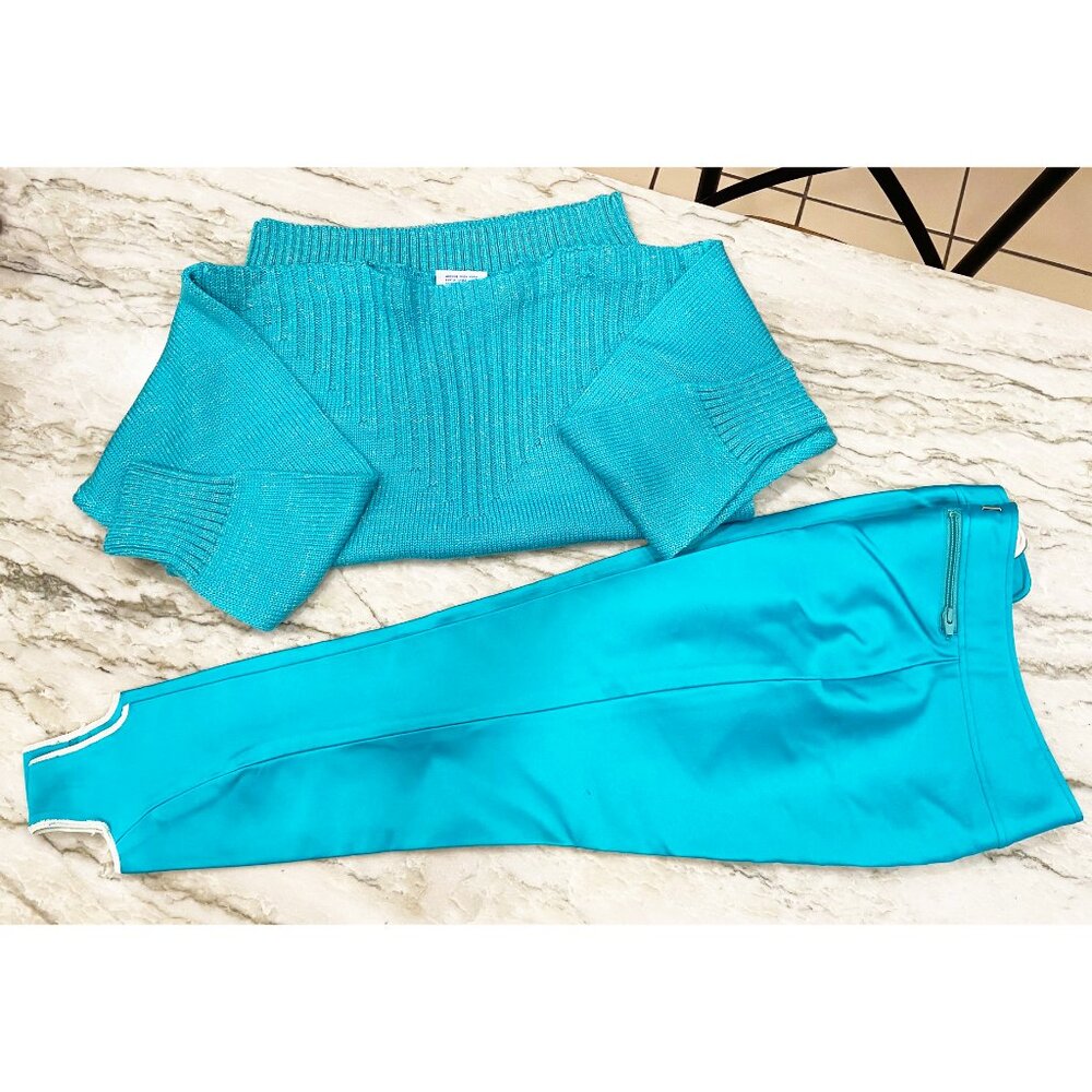 Fera: skiwear turquoise blue pants, Sz 6R. ONLY pants.